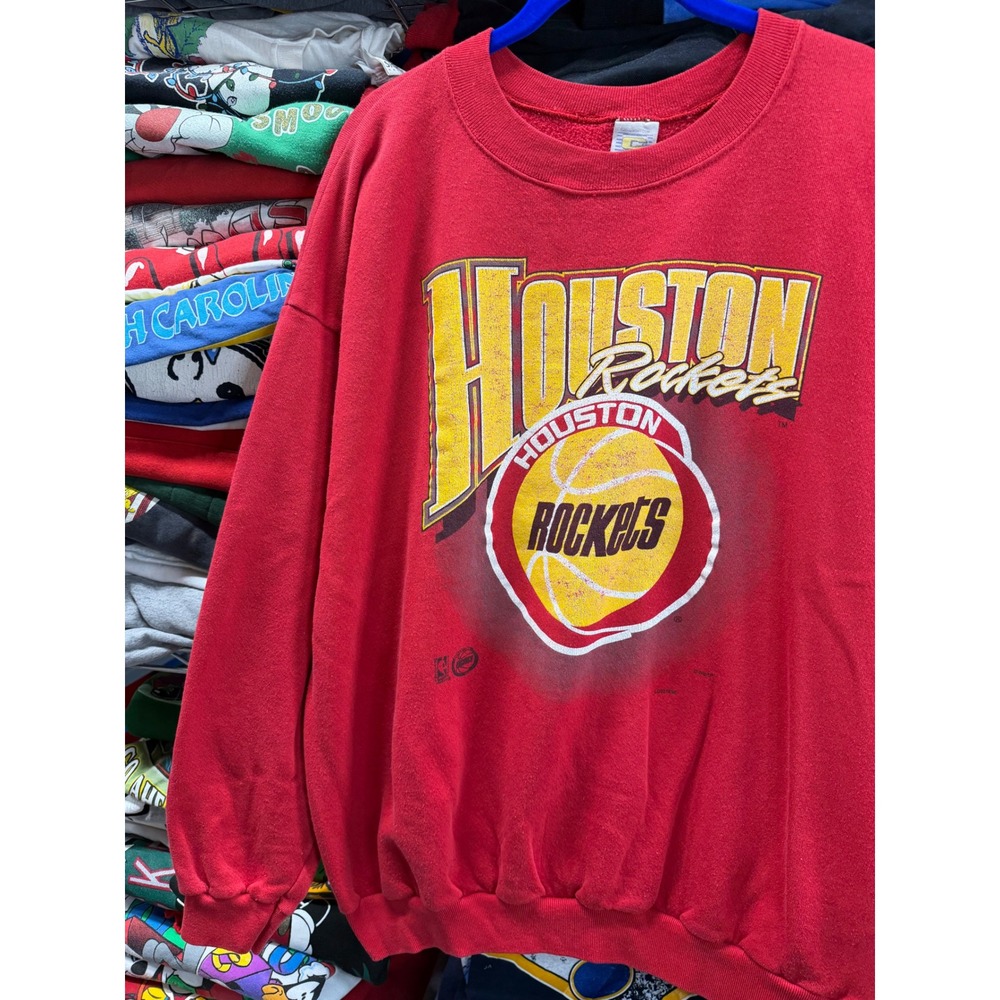 Vintage Houston Rockets Sweatshirt Mens XXL Red Competitor NBA Made in USA 90s
